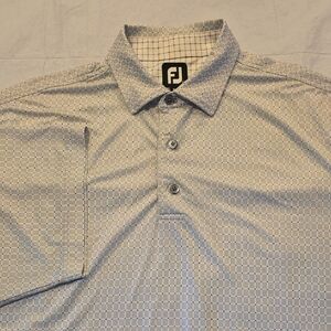 Footjoy Men's Gray Patterned Golf Performance Polo Shirt XL